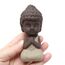 Honbay Niedliche kleine Keramik-Buddha-Statuen, Mönch-Figuren, Skulpturen für den Außenbereich, Heimdekoration, 4 Stück