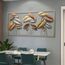 Dekoleidenschaft 3D Wandbild Blätter aus Metall in gold/silber/bronze, 135x69 cm, Wanddeko, Wandschmuck