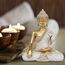 Suoedd Goldene Buddha-Statue, 26,7 cm – großer Indoor-Buddha für Heimdekoration, Zen, Wohnzimmer und Meditation