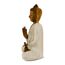 G6 Collection Buddha-Kunststatue aus Holz, handgeschnitzt, 40,6 cm hoch, weiß gekalkt
