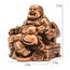 Chinesische Kunsthandwerk, Kunstharz, lachender Buddha, sitzend auf Drachen-Stuhl Skulptur Reichtum Glücksstatue Heimdekoration Geschenk