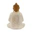 G6 Collection Buddha-Kunststatue aus Holz, handgeschnitzt, 20,3 cm hoch, weiß gekalkt
