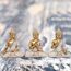 Buddha-Statue für Heimdekoration, Gold, 10,9 cm, Set mit 3 kleinen Buddha-Statuen für Zen-Dekoration, Tisch, Schreibtisch, spirituelle Dekoration, Buddha-Dekoration für Wohnzimmer, Innenbereich