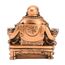 Chinesische Kunsthandwerk, Kunstharz, lachender Buddha, sitzend auf Drachen-Stuhl Skulptur Reichtum Glücksstatue Heimdekoration Geschenk