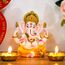 Hindu-Lord Ganesha Idol – Indien Gott Ganesha Statue Diwali Geschenke indische Puja Artikel Home Temple Mandir Pooja Dekor Auto Dekor Indische Hochzeit Diwali Geburtstagsgeschenke Yoga Zimmer Altar
