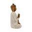 G6 Collection Buddha-Kunststatue aus Holz, handgeschnitzt, 40,6 cm hoch, weiß gekalkt