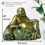 Lachende Buddha Statue für Wohnkultur - Gold Antik Stil Buddah Statut - Glückliche Buddha Statuen für Reichtum, Fülle - Lächelnde, sitzende Buddha-Skulptur - Großer Bauch Golden Buddha Statue
