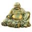 Lachende Buddha Statue für Wohnkultur - Gold Antik Stil Buddah Statut - Glückliche Buddha Statuen für Reichtum, Fülle - Lächelnde, sitzende Buddha-Skulptur - Großer Bauch Golden Buddha Statue