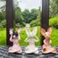 JARPSIRY QIANSHENG Set von 3 Weisen Sphynx Katzenstatue See Hear Speak No Evil Zen Meditation Yoga Katzen Figur Buddha Katzen Skulpturen 3,3" hohe Regalsitter