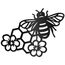 CREATCABIN Bienen Metall-Wandkunst-Dekor,Schwarzer Honig,Wandbehang,Ornament,Eisendraht,Wandkunst,Blumenskulptur,Dekoration,Schild,Minimalistische Wanddekoration Für Bauernhaus,Schlafzimmer,30x23cm