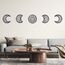 AHANDMAKER 5Pcs Moon Phase Wall Decor, Wood Moon Phase Bohemian Wall Art Decor for Living Room, Lotus Moon Phase Wall Hanging, Bedroom Decor Home Wall Hanging Decor, with Lotus Pattern, Black