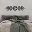 CREATCABIN 7pcs Fasi Lunari Appeso A Parete Boho Decor Arte Della Parete In Legno Decorazione Witchy Segni Del Ciclo Lunare In Legno Nero Gotico Moderno Segno Appeso Decorazione per 72.5x16cm