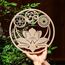 Qallicon Wanddekoration, Heiliger Lotus, 29.1 cm, Wanddekoration, Heilige Geometrie, Kristallgitter, Chakra, Holzkunst, Yoga, Wandkunst, Dekoration, Meditation, Zen, spirituelle Geschenke
