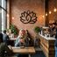 Metall-Wand-Dekor, Lotus-Blumen-Kunst, Home Decor Yoga-Schild, böhmische Kunstwerke (60 x 49 cm)