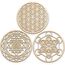 Fourth Level MFG 30,5 cm Heilige Geometrie Holz Wandkunst Set A (Blume des Lebens, Metatrons Würfel, Sri Yantra), Zen Home Decor für Yoga/Meditation, Wandbehang aus Holz, Skulpturen, Chakra-Kunstwerke