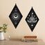 craspire 3 Stück Rustikale Boho-Wanddekoration, Sonne Und Mond, Wandkunst, Yoga, Lotus, Wanddekoration, Minimalistische Boho-Raumdekoration, Rhombus, Holzauge, Wandbehang, Bauernhaus, Mond-Wandschild