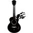 CREATCABIN Gitarrenvogel,Metall-Wandkunst,Eisen,Musik-Wanddekoration,Schwarze Musikinstrumente,Skulpturen,Silhouette,Ausgehöhlte Gitarre,Wandbehangschild Für Schlafzimmer,Zuhause,Büro,Küche,30x16.5cm