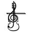 CREATCABIN Musiknoten Metall-Wandkunst Dekor Musikinstrumente Schwarze Wandschilder Gitarre Eisen Hängende Metallornament Skulptur Für Balkon Zuhause Wohnzimmer Dekoration Outdoor-Geschenke 30x19.5cm
