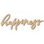 CREATCABIN Happiness Holzhandwerk,Wortausschnitt,Holzschild,Laser-Holzschild,Ornamente,Kunst,Hängendes Wortschild,Rustikale Wanddekoration,Unvollendete Ausschnitte,Holzdekoration Für Zuhause,30x11.2cm