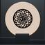 CREATCABIN Om Aum Lotus Holz-Wanddekoration Lasergeschnittenes Holzschild Kunst Kristallgitter Heilige Spirituelles Symbol Rund Linde Dekorativ Aufhängen Für Tür Yoga Studio Zuhause Schwarz 30x30cm