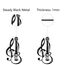 CREATCABIN Metall-Wandkunst Dekor Musikinstrumente Schwarze Wandschilder Gitarre Eisen Hängende Metallornament-Skulptur Für Balkon Garten Zuhause Wohnzimmer Innenbereich Geschenke 30x17.5cm