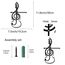 CREATCABIN Musiknoten Metall-Wandkunst Dekor Musikinstrumente Schwarze Wandschilder Gitarre Eisen Hängende Metallornament Skulptur Für Balkon Zuhause Wohnzimmer Dekoration Outdoor-Geschenke 30x19.5cm