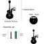 CREATCABIN Gitarrenvogel,Metall-Wandkunst,Eisen,Musik-Wanddekoration,Schwarze Musikinstrumente,Skulpturen,Silhouette,Ausgehöhlte Gitarre,Wandbehangschild Für Schlafzimmer,Zuhause,Büro,Küche,30x16.5cm