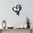 CREATCABIN Herz-Metall-Wandkunst Dekor Schwarze Wandschilder Liebe Eisen Hängende Metallornament-Skulptur Terrasse Balkon Garten Zuhause Wohnzimmer Dekoration Für Drinnen Draußen Geschenk 30x23.4cm