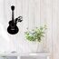 CREATCABIN Gitarrenvogel,Metall-Wandkunst,Eisen,Musik-Wanddekoration,Schwarze Musikinstrumente,Skulpturen,Silhouette,Ausgehöhlte Gitarre,Wandbehangschild Für Schlafzimmer,Zuhause,Büro,Küche,30x16.5cm