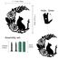 CREATCABIN Katze Metall Wandkunst Dekor Eisen Wandkunst Schwarzer Mond Hohle Katze Rose Skulptur Wandbehang Silhouette Dekor Rustikales Katzenwanddekor Schild Für Drinnen Draußen Zuhause 18x18cm