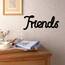 CREATCABIN Friends Wooden Wall Art Decor Wood Sign Laser Cut Lindwood Silhouette Decorative Hanging Sculpture for Yoga Studio Living Room Bedroom Shop Coffee Home Wall Door Gift Black 11.81x4.72Inch