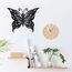 CREATCABIN Schmetterling Metall Wandkunst Dekor Blumen Schwarz Wandschilder Eisen Hängende Metallverzierung Wandskulptur Geschenk Für Zuhause Balkon Garten Wohnzimmer Dekoration Weihnachten 30x23cm
