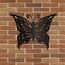 CREATCABIN Schmetterling Metall Wandkunst Dekor Blumen Schwarz Wandschilder Eisen Hängende Metallverzierung Wandskulptur Geschenk Für Zuhause Balkon Garten Wohnzimmer Dekoration Weihnachten 30x23cm