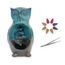 IMAGO Rückfluss Räuchergefäß Halter inkl. 25 Räucherkegel - Wasserfall Keramik Brunnen Aromatherapie Ornament Lotus Räucherstäbchenhalter Reflux (Eule)