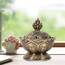 Home Chinese Lotus Räuchergefäßhalter Flower Statue Räuchergefäß Raumdekoration(Bronze)