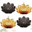 Lotus Stick Räucherstäbchenhalter,4 Stücke Incense Holder Räuchergefäss Duft Zubehör mit abnehmbarem Aschefänger.（Bronze, Gold）
