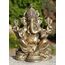 Wogeka - Goldener Elefantengott Ganesha - aus Resin als Gerschenkidee zu Geburtstag, Weihnachten als Deko für Garten und Wohnung Elefant Buddha Feng Shui Res14