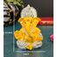 Gold Art India Ganesha-Idol für Auto, Armaturenbrett, Gott, Ganesha, Idol für Heimdekoration, Ganpati für Geschenk, Büro, Tischregale, Geschenk, Idol, 8,9 cm, Silber-Mango, Idol