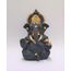 Gold Art India Dunkelgrau Ganesha Idol Ganesh für Auto Armaturenbrett Statue Ganpati Vinayaka Vinayagar Figur Diwali Geschenke Wohnkultur Glück, Erfolg
