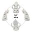 Kitchnexus Ganesha Buddha Statue Sandstein Skulptur Elefant Statue Buddha Figur (Weiß)