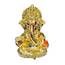 Gold Art India Mukut Ganesha Idol Ganesha für Armaturenbrett, vergoldet, Ganapati Murti für Zuhause, Vinayaka-Status für Puja und Geschenk, 8,6 cm (vergoldet)