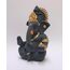 Gold Art India Dunkelgrau Ganesha Idol Ganesh für Auto Armaturenbrett Statue Ganpati Vinayaka Vinayagar Figur Diwali Geschenke Wohnkultur Glück, Erfolg