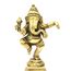 Messingstatue, tanzendes Ganesha-Idol, antikes Design, goldfarben, Höhe: 11,9 cm, Gewicht: 270 g