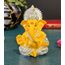 Gold Art India Ganesha-Idol für Auto, Armaturenbrett, Gott, Ganesha, Idol für Heimdekoration, Ganpati für Geschenk, Büro, Tischregale, Geschenk, Idol, 8,9 cm, Silber-Mango, Idol