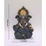 Gold Art India Dunkelgrau Ganesha Idol Ganesh für Auto Armaturenbrett Statue Ganpati Vinayaka Vinayagar Figur Diwali Geschenke Wohnkultur Glück, Erfolg