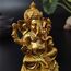 YODOOLTLY Goldfarbene Lord Ganesha Statuen, Hindu-Elefant-Gott-Statue, Kunstharz-Skulptur, indische Ganesha-Figur, handgefertigte Geschenkdekoration, Ornamente für Haus, Garten, Auto