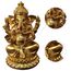 YODOOLTLY Goldfarbene Lord Ganesha Statuen, Hindu-Elefant-Gott-Statue, Kunstharz-Skulptur, indische Ganesha-Figur, handgefertigte Geschenkdekoration, Ornamente für Haus, Garten, Auto