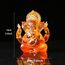 NNYCC Ganesha Figur 14cm Harz Kristall Deko Hindu Elefant Gott Lord Buddha Ganesha Geschenk Dekoration,Orange