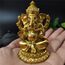YODOOLTLY Goldfarbene Lord Ganesha Statuen, Hindu-Elefant-Gott-Statue, Kunstharz-Skulptur, indische Ganesha-Figur, handgefertigte Geschenkdekoration, Ornamente für Haus, Garten, Auto
