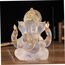 Gcroet 1pc Lord Ganesha Statuen 5.51 H Weißer Harz Elefant Gott Figuren Indische Ganesha -Idol Figur für Innen-